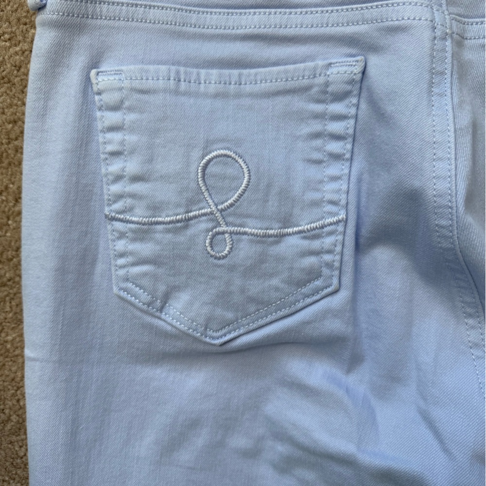Blue Straight Leg Jeans with Uniform Color - Picture 4 of 4